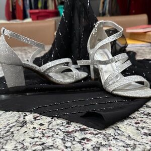 Dream Pairs Glittery Silver Strappy Heels
